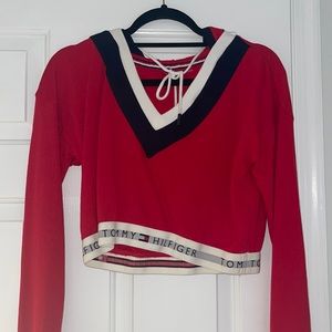 Tommy Hilfiger Red Cropped Sweatshirt